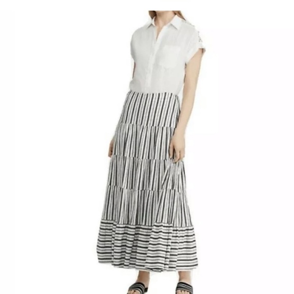 Ralph Lauren Tiered Maxi Skirt Women's XL Striped - Picture 2 of 8